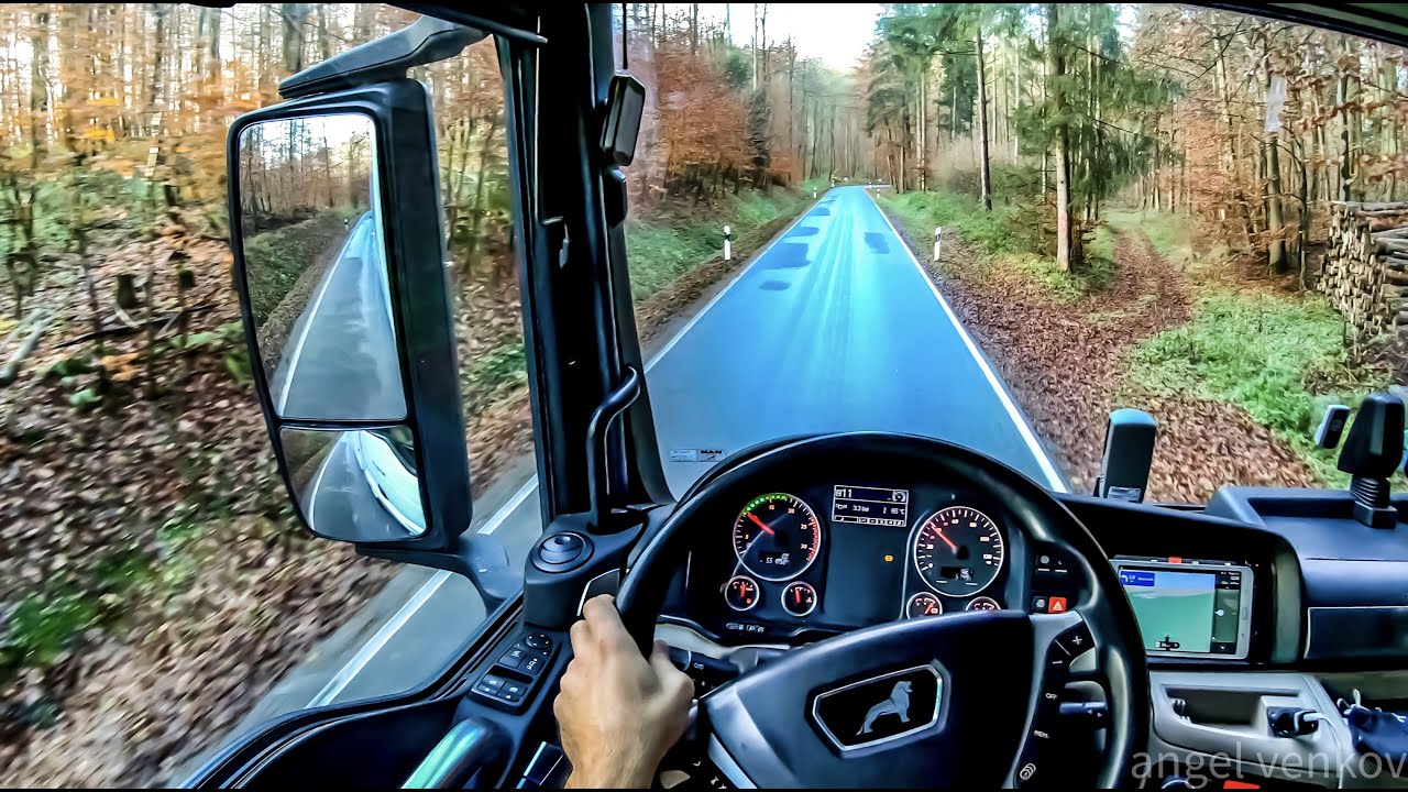 POV truck Driving MAN TGX 18.460-Germany 🇩🇪 Glesse Ottenstein Lower Saxony ,cockpit view 4K