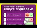 Interactive True-or-False QUIZ GAME in PowerPoint | Download Free  PowerPoint Quiz Template