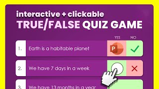 Interactive True-or-False QUIZ GAME in PowerPoint | Download Free  PowerPoint Quiz Template screenshot 1