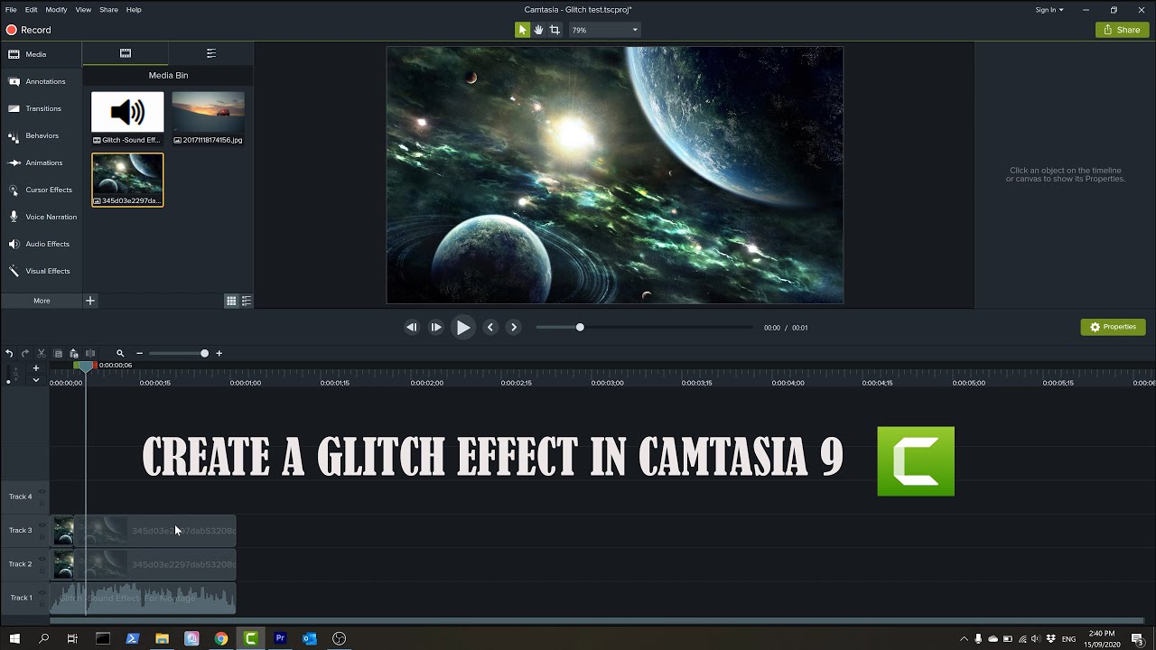Glitch tutorial using Camtasia 9