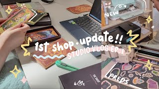 ✿ STUDIO VLOG 01: Studio set-up, First time making stickers and Packing Disney tarot!