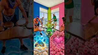 THIS TRIPLE FLOOR IS CRAZY 😱 Ocean vs Flowers vs Nature Epoxy Floor 🌊🌸🍀 #epoxy #floor #diy