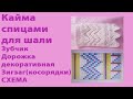 Кайма спицами для пуховой  шали МК образца мини-платка / СХЕМА