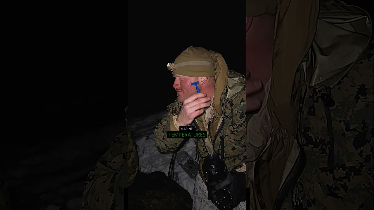 Marines shaving in freezing temperatures 🥶