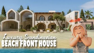 BLOXBURG: Luxury Scandinavian Beach Front House Build | new map ♡ | collab @justineearly