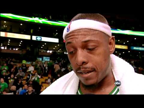 Doris Burke Tells Paul Pierce Rajon Rondo Out With ACL Tear - Heat @ Celtics 1/27/2013