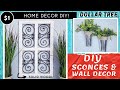 DOLLAR TREE DIY Galvanized Metal Sconces | Solid Wood & Faux Iron Wall Decor | High End Look!