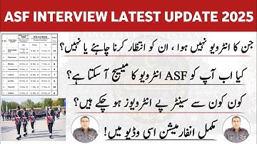 Asf Interview Message Updates | Asf Interview Waiting list