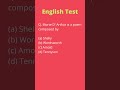 Morte D' Arthur is a poem composed by | English aptitude question test | #shorts #english #test #gk