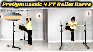 Updated 4Ft Adjustable & Portable Freestanding Ballet Barre with Carrying Bag for Dancing Stretching