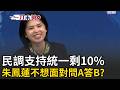 一刀未剪｜終於有一題不用低頭翻小本本！ 川習會後最新民調「台灣人支持統一剩10%」朱鳳蓮問A答B：祖國統一是民心所向｜三立新聞LIVE