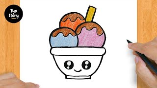 #43 How to Draw a Cute Ice Cream - Easy Drawing Tutorial