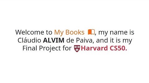 My Books  - Harvard CS50x final project demonstration