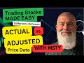 WHICH TO USE? The ACTUAL or ADJUSTED CHART for MSTY?