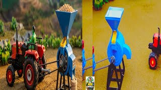 Mini Tractor Powered Grain Machine | Amazing Mini Farming Build 🌾#nini tractor #grain#farming #build