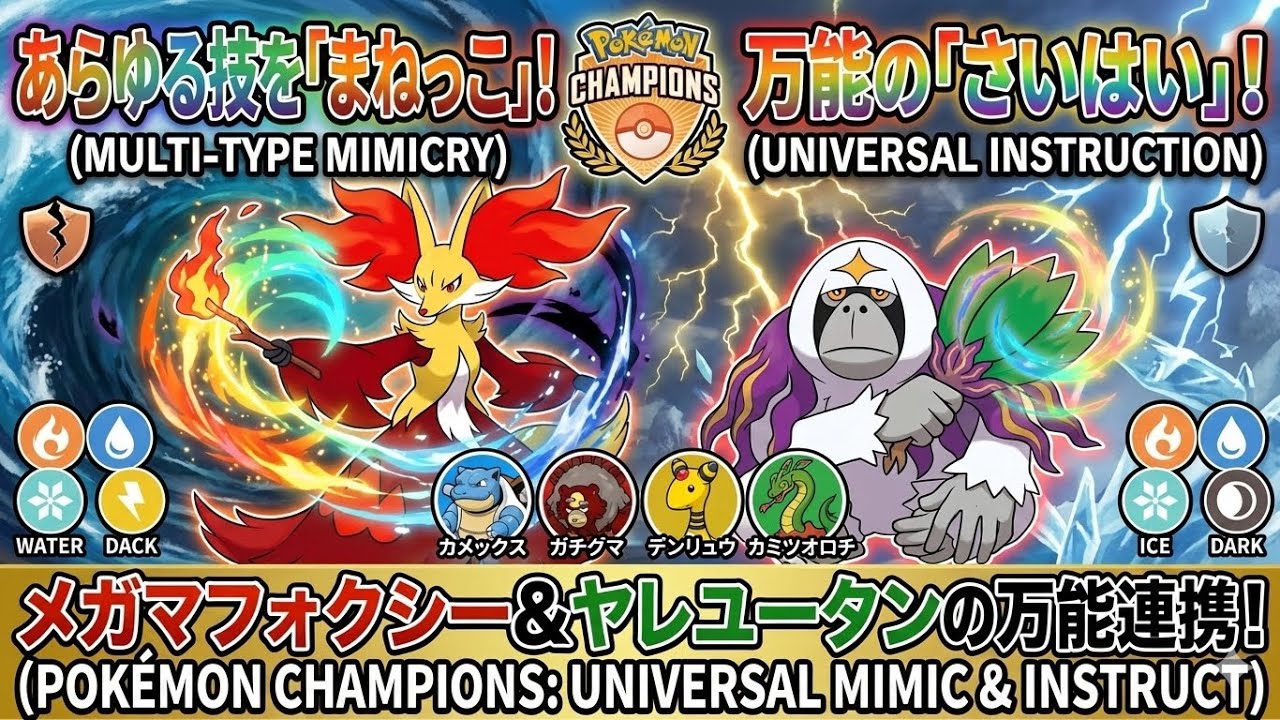 「[ポケモンチャンピオンズ]環境破壊確定。メガマフォクシーの『万能まねっこ連携』が対策不能すぎる件」