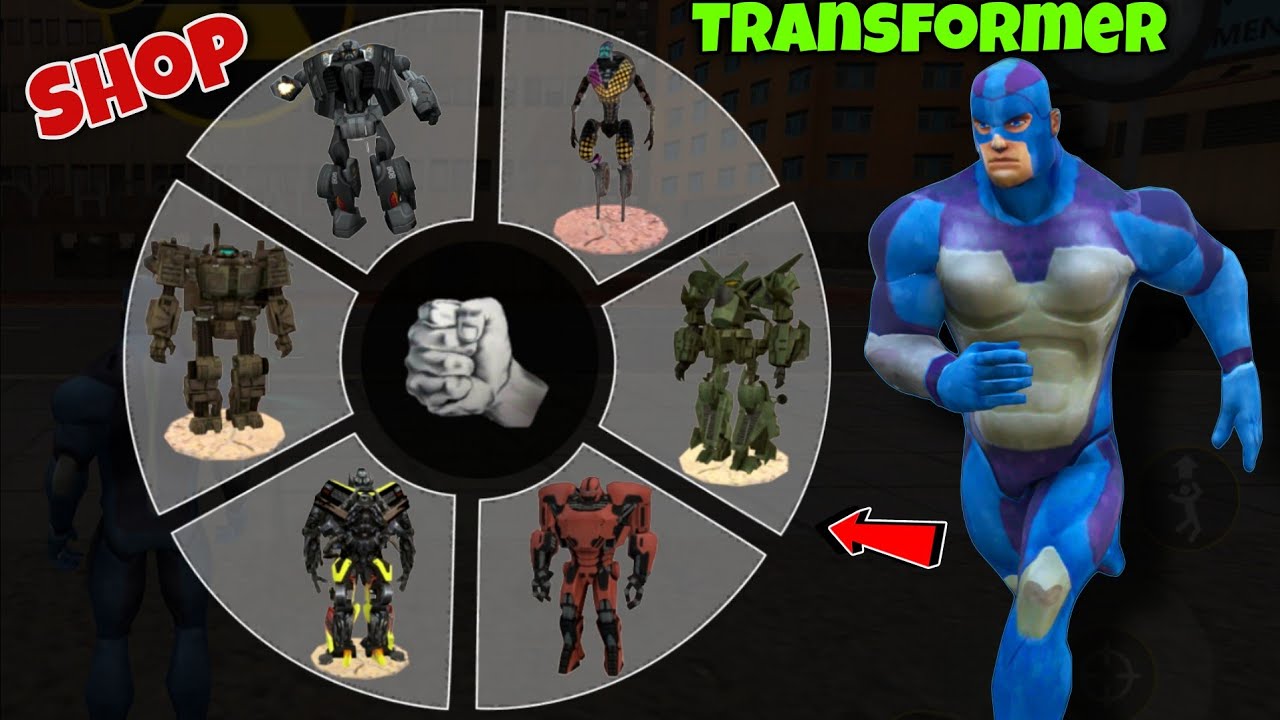 Rope Hero Free Transfromer Shop In Casino | Rope Hero Vice Town | All Transformer | Black Spider 2.0
