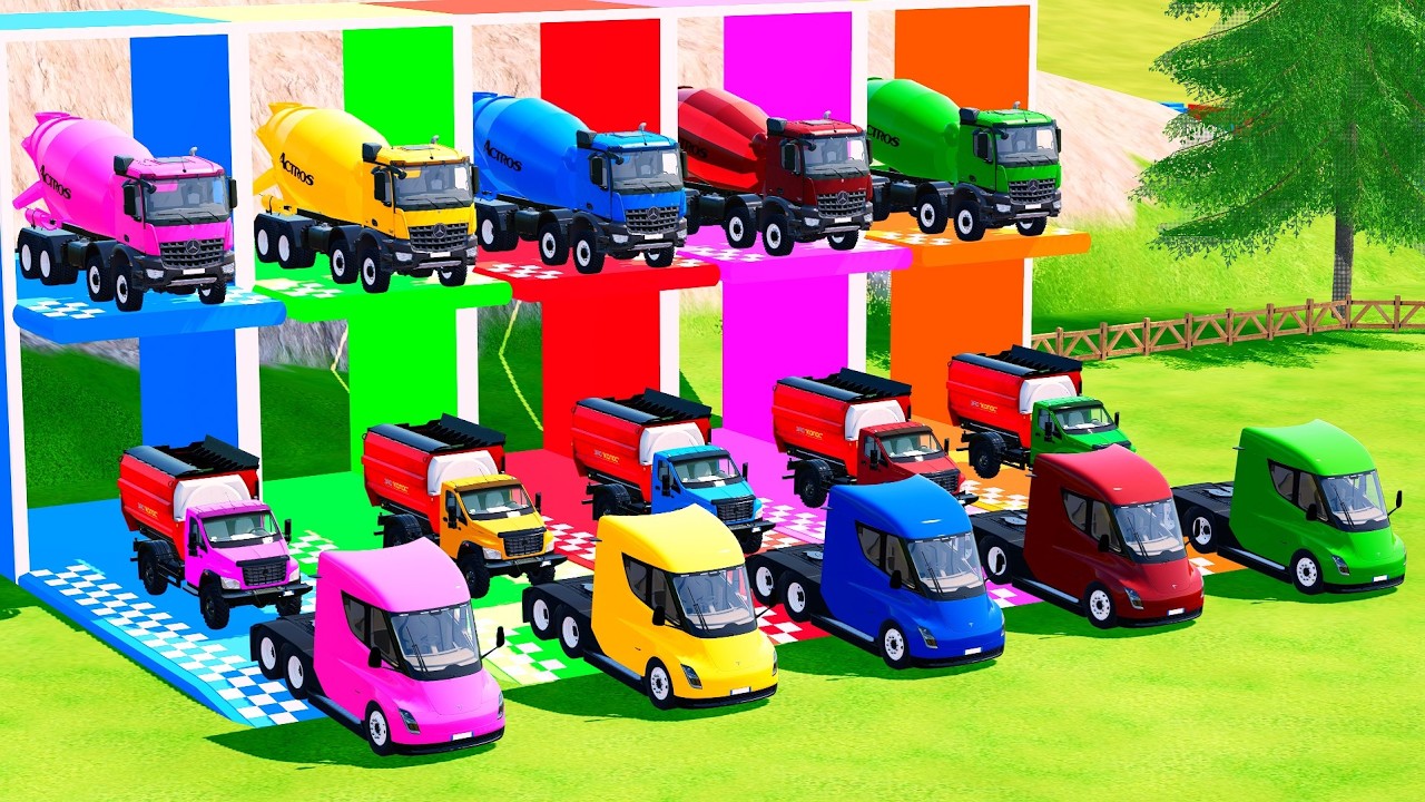 TRANSPORTING TRUCK, CARS, MERCEDES, VOLVO, MAN by TRANSPORTER! Farming Simulator 22 | FS 22