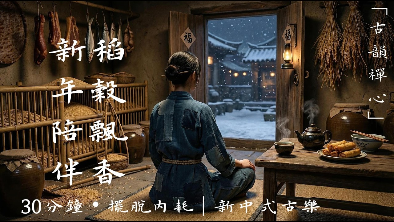 [新年陪伴・30分鐘新中式古樂] 谷香盈室，臘味飄香：在新年農家柴門裡，聽見歲月豐饒的聲音｜心流修復・擺脫內耗・《倉廩豐年》｜Relaxation & Mindfulness