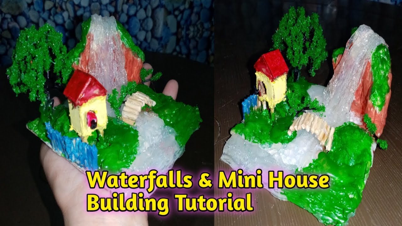 Waterfalls & Mini House House Tutorial - YouTube