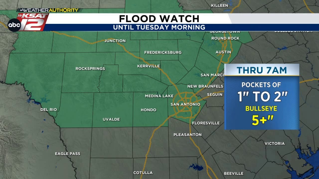 Flood watch extended through Tuesday morning - YouTube