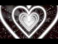 White heart background  heart tunnel background  neon heart background 10 hours