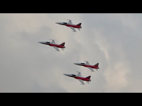 Patrouille Suisse Northrop F-5 Swiss Air Force best of flying Display Sanicole Sunset Airshow 2021