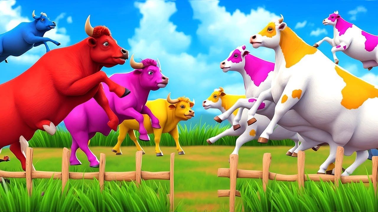 Who Will Win? Color Buffaloes vs. Color Cows in a Farmyard Showdown!