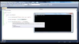 Part 2   C# Tutorial   Reading and writing to a console avi