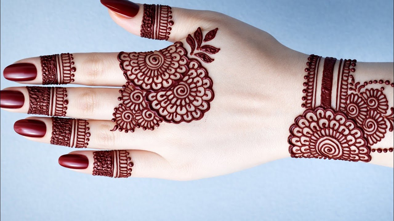 Easy floral style mehndi design || very easy and beautiful mehndi design|| backhand mehndi design 