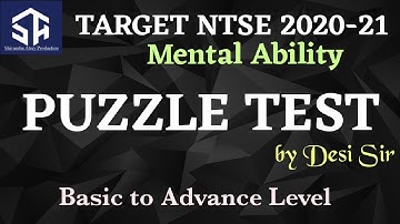 PUZZLE TEST | Mental Ability | NTSE Preparation by SA Sir_Expert Kota Faculty