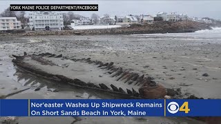 Old Shipwreck Resurfaces On Maine Beach After Nor’easter