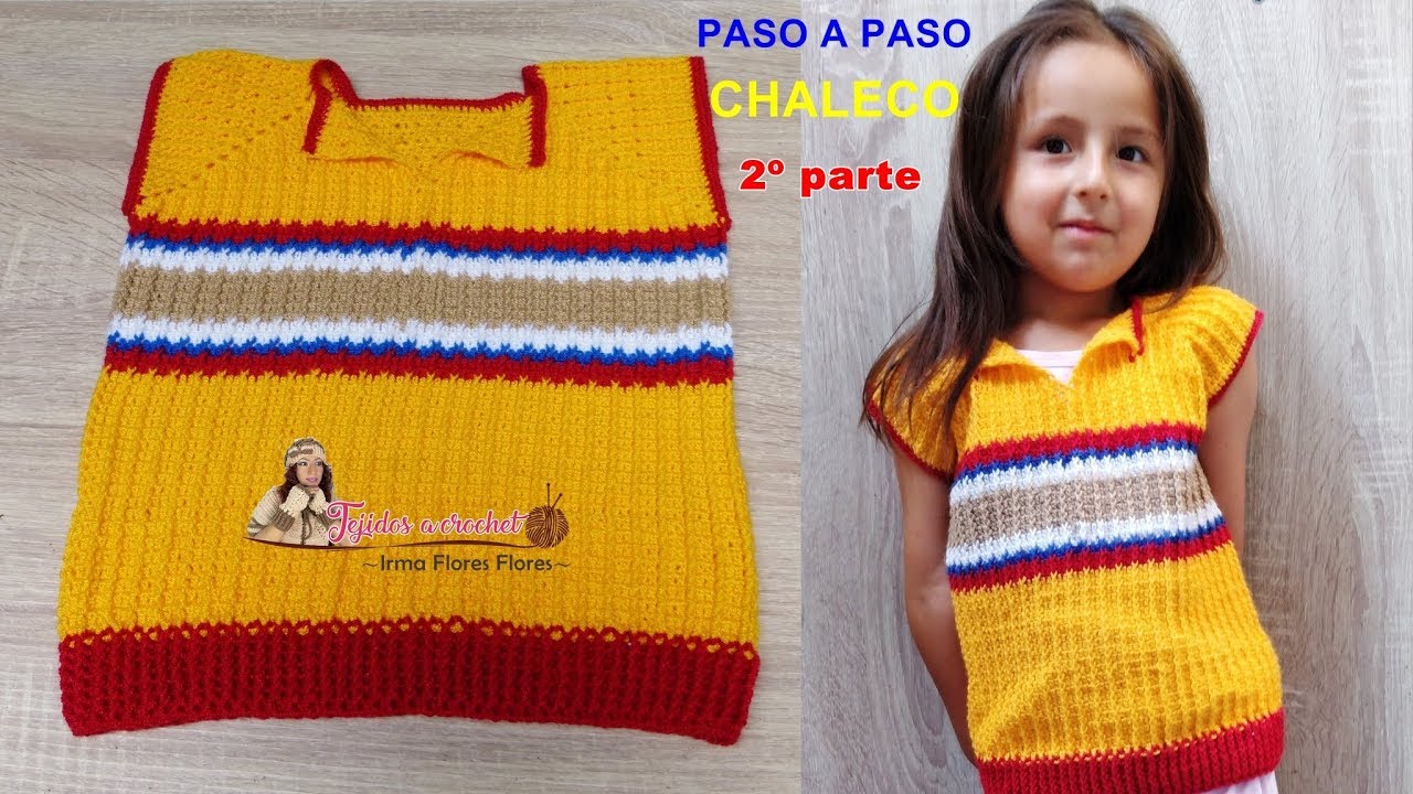 CHALECO CERRADO UNISEX PARA NIÑOS DE AÑOS/ 2º PARTE CHALECO PASO A PASO - YouTube