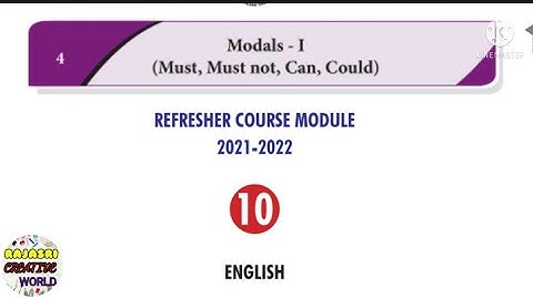 10th standard English Assessment | Refresher course module 4.Modals Answer key | English lesson 4
