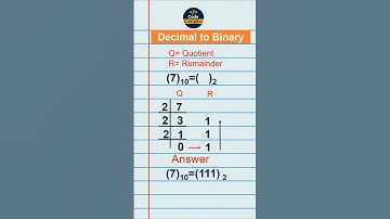 How to Find Decimal to Binary Number-7 #decimaltobinary  - CodeCompiler19 #numberconversion