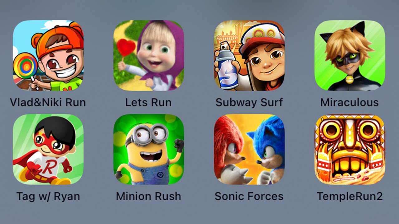[iPad Games] Temple Run 2 + Sonic Forces + Minion Rush (Despicable Me) + Tag with Ryan + Miraculous