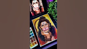 Lord Hanuman Ji Drawing With Watercolor 🖌️🎨Bajrangbali Drawing #shorts #hanumanji #painting #drawing