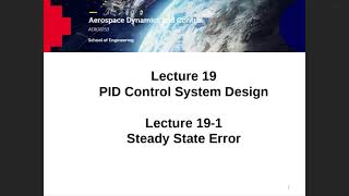 AERO2253 AD&C Lecture 19-1 Steady State Error
