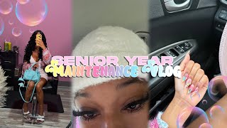 SENIOR YEAR DIARIES📝| Back to school maintenance vlog!! (hair, nails, lashes, etc )