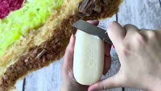 Белоснежный брусочек мыла в резке |ASMR soap