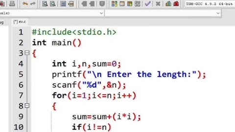 C program to find sum of series 1^2+2^2+3^2+...n^2