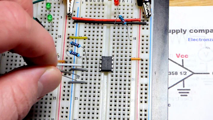 Quick single supply op amp non inverting comparator circuit using LM358 operational amplifier