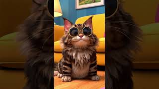 Tiny sunglasses, huge drama! 😎🐱 Watch this chubby cat go full superhero mode #FunnyCats #SuperCat