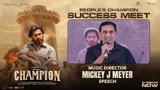 Music Director Mickey J Meyer Speech At Peoples Champion Success Meet Roshan Anaswara Rajan