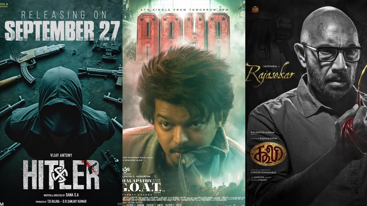 Hitler release, coolie poster, the goat song, meiyazhagan jukebox, sardar 2 poster, bumb poster