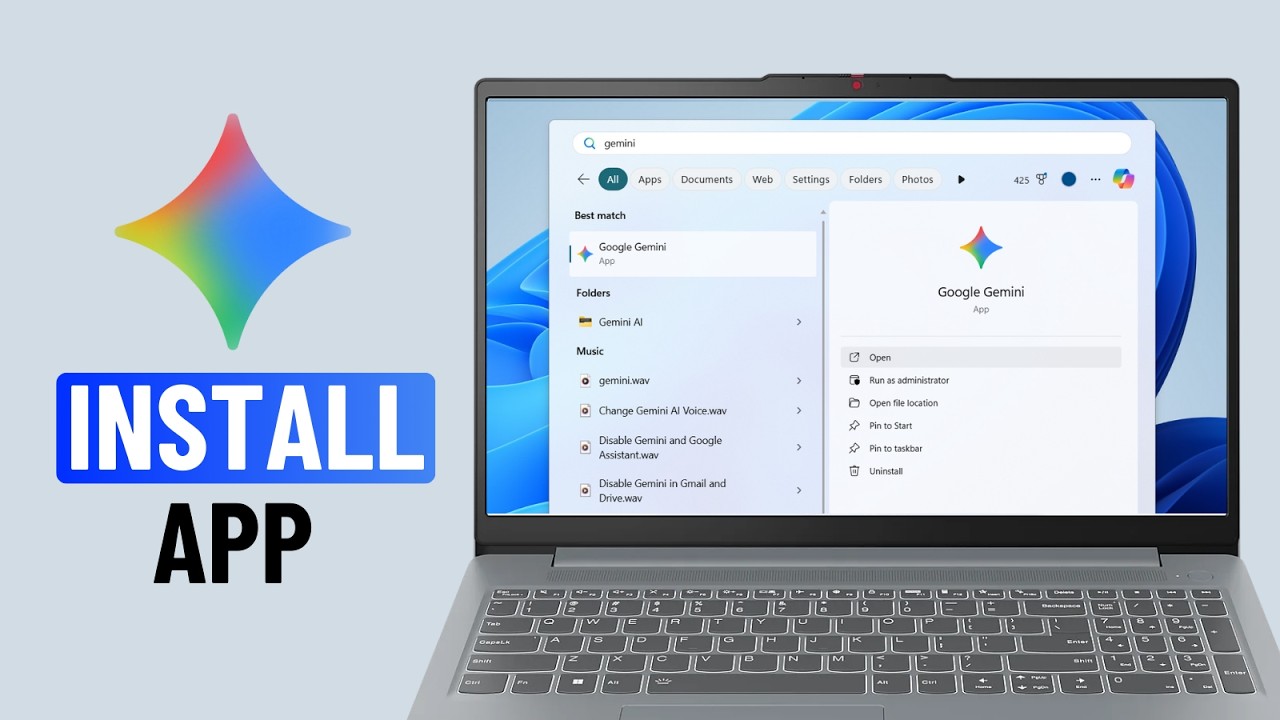 How to Install Google Gemini as an App on Windows 11 - YouTube