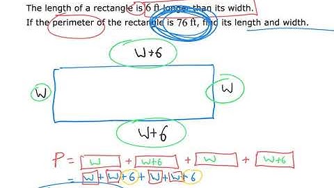 ALEKS Math Video: Finding the dimensions of a rect given its perimeter & a relationship btwn sides