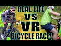 VR Fit: I RACE a PRO CYCLIST - Virtual Reality VS Real Life! VR Fitness