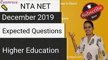 Expected Questions on Education - NTA NET Paper 1 December 2019 (PDF Link 👇)
