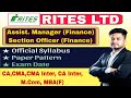 Rites Ltd AM Finance & SO Finance Syllabus, Paper Pattern & Exam Date Recruitment 2025